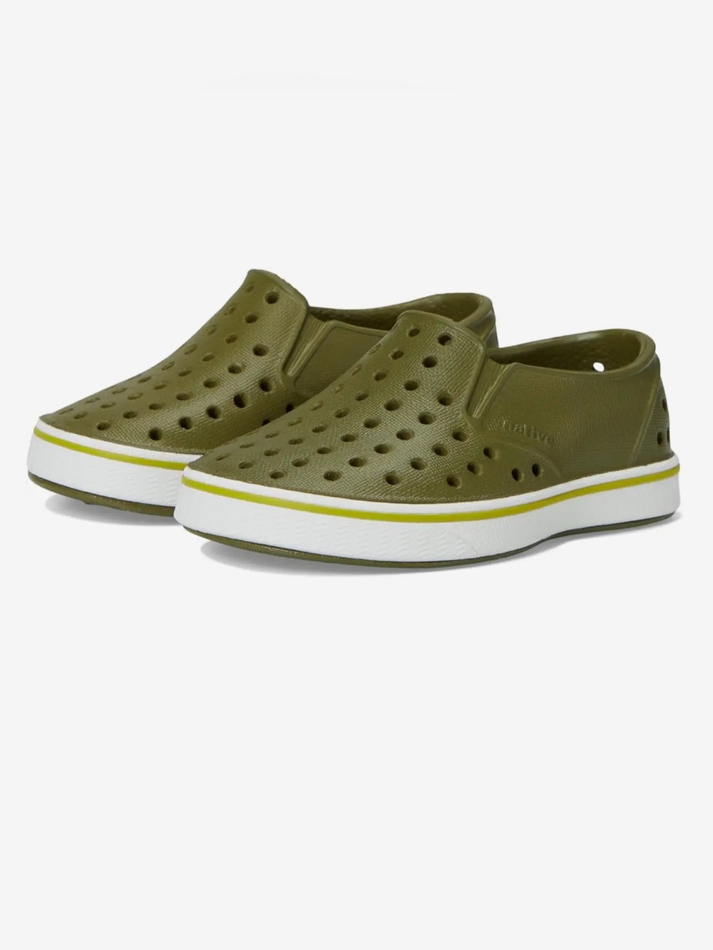 Native New 9c Miles Rookie Green Shell White Water Slip On Shoes
